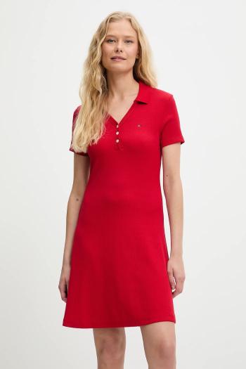 Šaty Tommy Jeans červená farba, mini, priliehavé, DW0DW21172