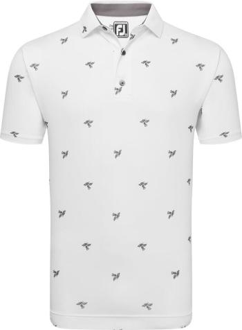 Footjoy Thistle Print Lisle White 2XL Polo košeľa