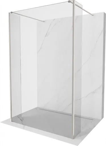 MEXEN/S - Kioto Sprchová zástena WALK-IN voľne stojaca 90 x 30 x 30, transparent, nikel kartáčovaná 800-090-030-222-97-00-030