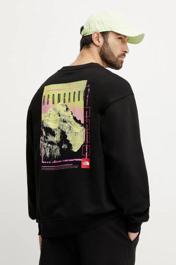 Bavlnená mikina The North Face Axys pánska, čierna farba, s potlačou, NF0A8C1SJK31