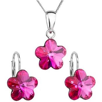 Fuchsia súprava zdobená krištáľmi Swarovski 39143.3 (925/1000; 2,5 g) (8590962393446)