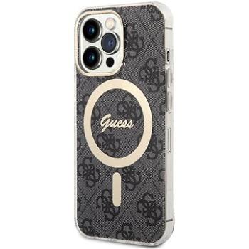 Guess 4G IML MagSafe Kompatibilný Zadný Kryt na iPhone 13 Pro Black (GUHMP13LH4STK)