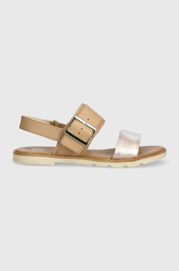 Kožené sandále Sorel ELLA III SLINGBACK dámske, béžová farba, 2069721246