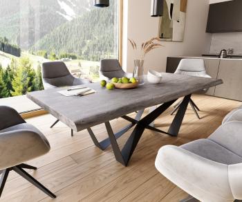 Jedálenský stôl Edge 220x100 cm XL akácia platina