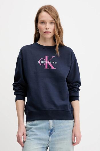 Mikina Calvin Klein Jeans tmavomodrá farba, s potlačou, LV047B234G