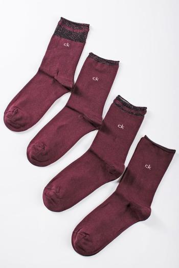 Tmavobordové ponožky CK Women Sock 4P Lurex Holiday Pack - štvorbalenie