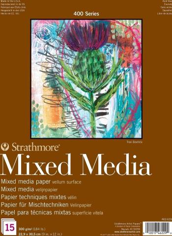 Strathmore Serie 400 Vellum surface Mixed Media Pad Skicár 31 x 23 cm 300 g