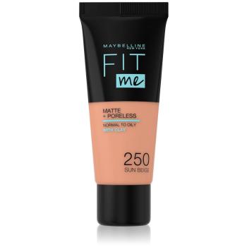 MAYBELLINE NEW YORK Fit Me! Matte+Poreless zmatňujúci make-up pre normálnu až mastnú pleť odtieň 250 Sun Beige 30 ml