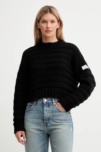 Vlnený sveter MM6 Maison Margiela dámsky, čierna farba, teplý, S52HL0031.M13040