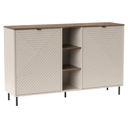 Komoda s policami EYCO, svetlobéžová