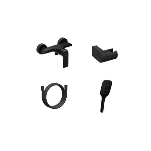 Sprchová batéria Ravak Flat so sprchovacím setom 150 mm čierna X07S116