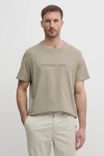 Bavlnené tričko Michael Kors pánske, čierna farba, s nášivkou, CF4529H1V2