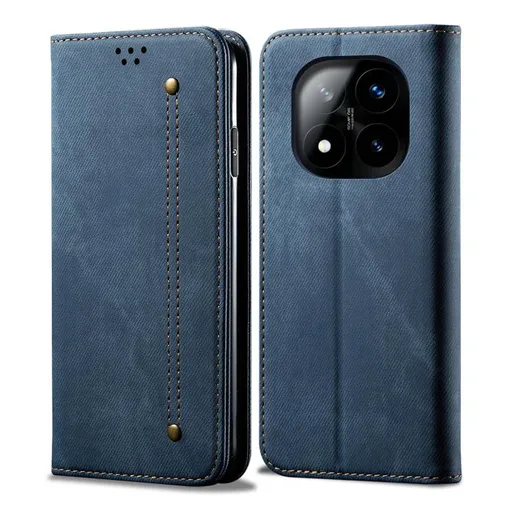 DENIM Peňaženkový kryt pre Xiaomi Redmi Note 14 Pro+ 5G modrý