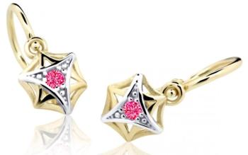 Cutie Jewellery Zlaté detské náušnice C2209-10-X-1 fuchsiová