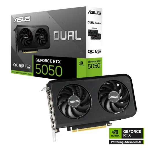 ASUS VGA NVIDIA GeForce RTX 5050 DUAL OC 8G, 8G GDDR6, 3xDP, 1xHDMI