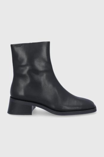 Kožené členkové topánky Vagabond Shoemakers dámske, čierna farba, na podpätku