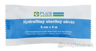 PLUS Lekáreň Hydrofilný sterilný obväz 6x5m 1ks