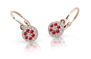 Cutie Jewellery Detské náušnice z ružového zlata C2150-10-X-4 červená