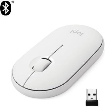 Logitech Pebble M350 Wireless Mouse, biela (910-005716)