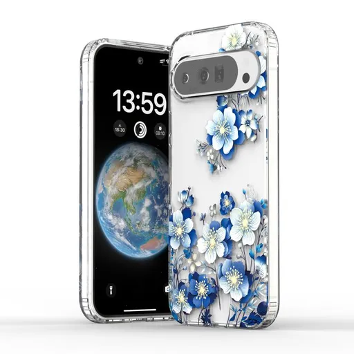 BLOOM Ochranné puzdro pre Google Pixel 10 Pro XL BLUE FLOWERS