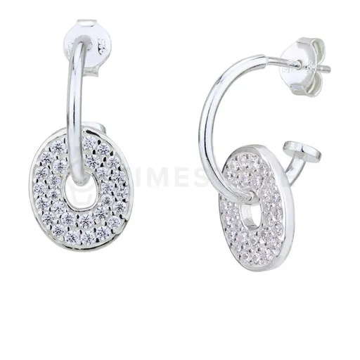 Strieborné náušnice s kruhovým dizajnom, zdobené zirkónmi TS-EA-0219 - 30 dní na vrátenie tovaru, Garancia originality