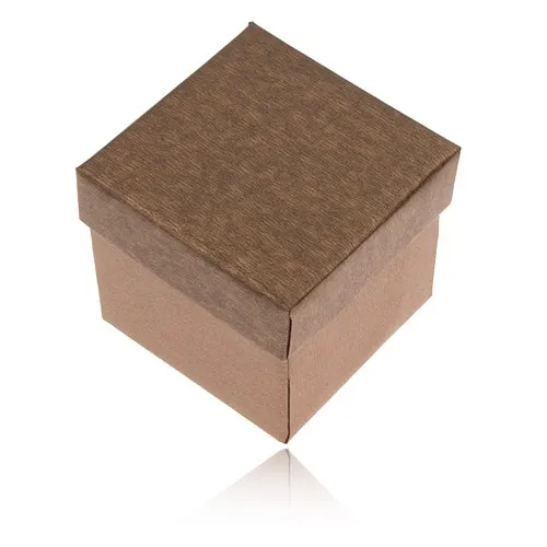 Matná krabička na prsteň, náušnice a prívesok v bronzovom odtieni