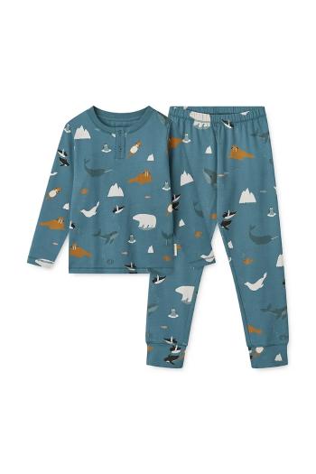 Detské pyžamo Liewood Wilhelm Printed Pyjamas Set modrá farba, vzorované, LW20361