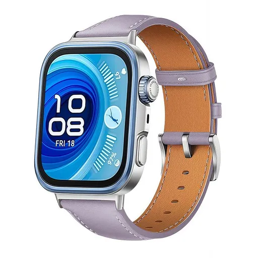 LEATHER Kožený remienok pre Huawei Watch Fit 4 / Fit 4 Pro fialový