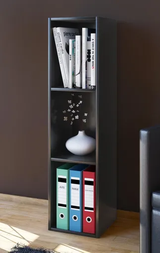 VCM Sběratelská police Mendas Maxi 3 přihrádky, černá