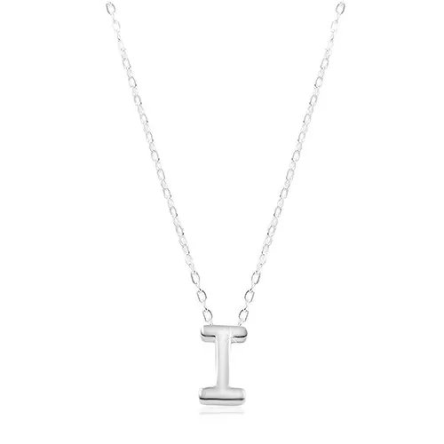 Nastaviteľný náhrdelník, striebro 925, veľké tlačené písmeno I