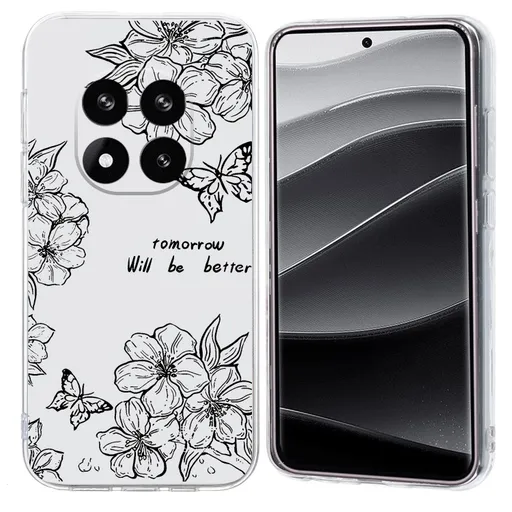 ART TPU Ochranný kryt pre Xiaomi Redmi Note 14 Pro+ 5G BUTTERFLY FLOWER