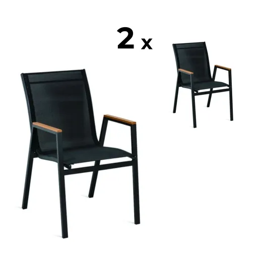 Elvisia Záhradné hliníkové stoličky ISLA | 2 kusy