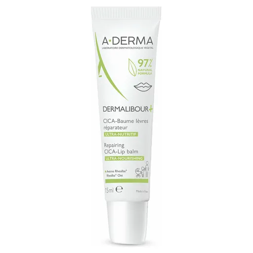 A-DERMA Dermalibour+ Reparačný CICA-balzam na popraskané a podráždené pery 15 ml
