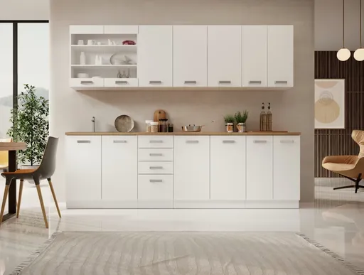 ArtAdrk Kuchynská linka BUBBLE | 260 cm biela