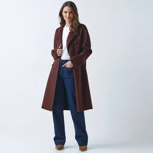 Dlhý kabát s prímesou vlny