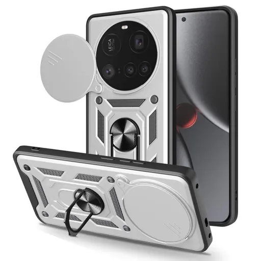 RING CAMERA Kryt s držiakom pre Xiaomi 15 Ultra strieborný