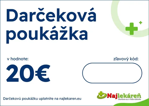 Darčeková poukážka na nákup v eshope Najlekáreň v hodnote 20€