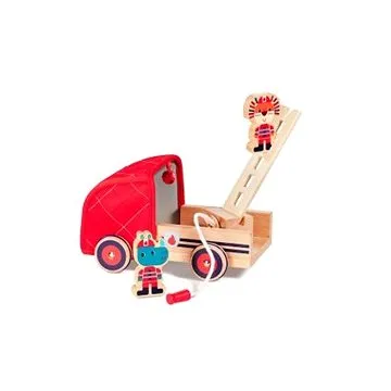 Lilliputiens – drevené hasičské auto a nosorožec Marius (5414834831825)