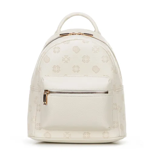Dámsky batoh z reliéfnej imitácie kože, krémová 101-4Y-P09-0
