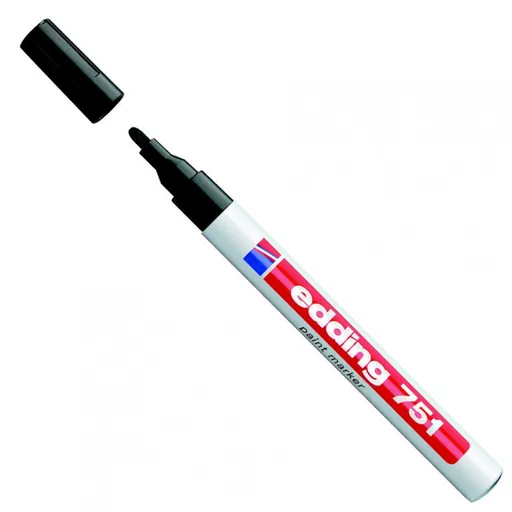 Popisovač Edding 751 lakový čierny valcový hrot 1-2mm