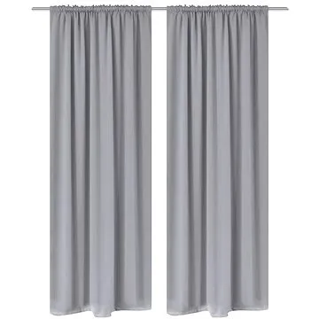 2 ks, sivé zatemňovacie závesy s tunelom, 135 x 245 cm (130376)