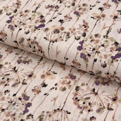 Viskóza s ľanom Agapanthus design C digital print