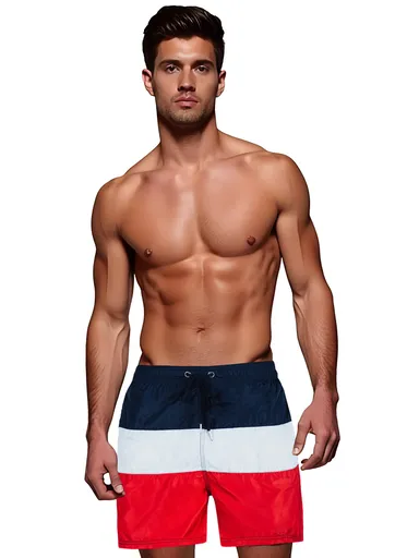 Pánske tmavomodré a sivé plavky Dstreet SX2516