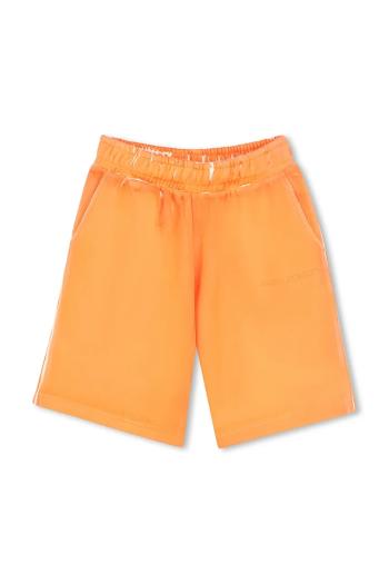 Detské bavlnené šortky Marc Jacobs oranžová farba, jednofarebné, W60478