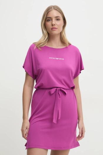 Šaty Emporio Armani Underwear ružová farba, mini, rovný strih, EW000783 AF12192