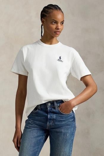 Bavlnené tričko Polo Ralph Lauren dámske, biela farba, 211971712