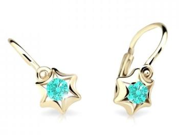 Cutie Jewellery Zlaté detské náušnice C2159-10-X-1 svetlo zelená