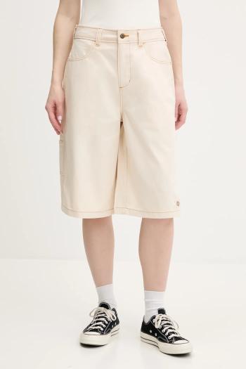 Bavlnené šortky Dickies béžová farba, jednofarebná, vysoký pás, DK0A4Z85F901