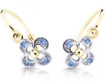 Cutie Jewellery Zlaté detské náušnice C2200-10-X-1 svetlo modrá