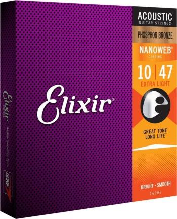 Elixir 16002 Nanoweb 10-47 Struny pre akustickú gitaru